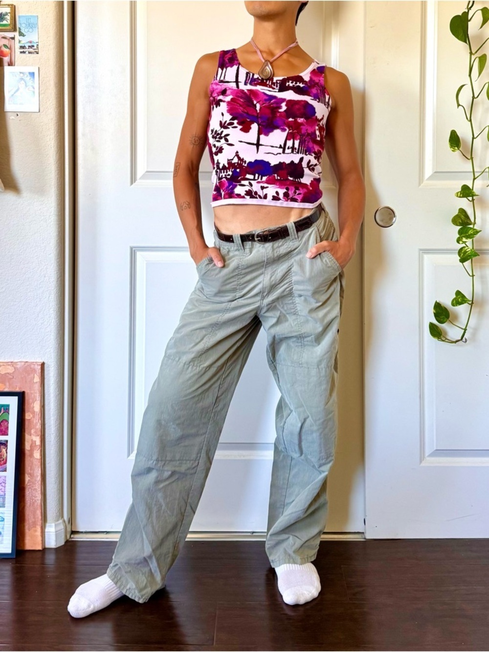Vintage Y2K Gray-Green Billabong Loose Fit Pants